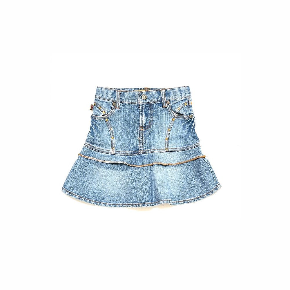 00's Vintage Kids Paris Blues Denim Skirt